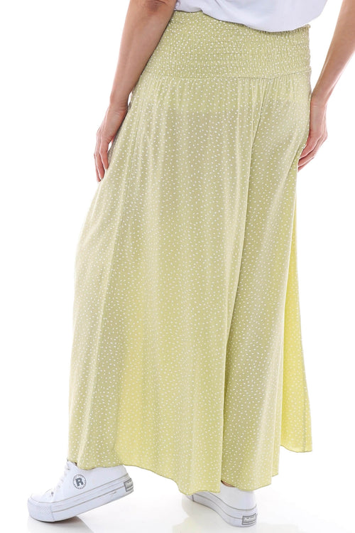 Renelle Spot Print Culottes Lime - Image 3