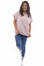 Rebecca Rolled Sleeve Top Pink