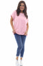 Rebecca Rolled Sleeve Top Bubblegum Pink