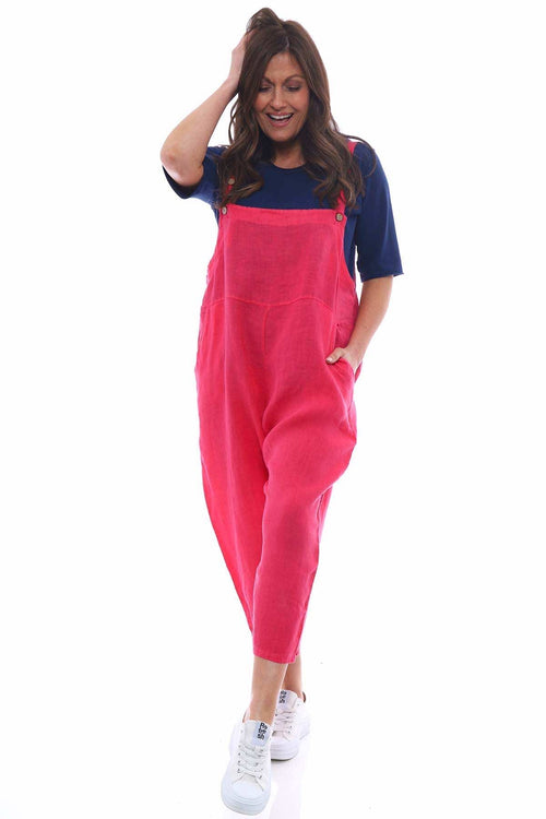Mario Linen Jumpsuit Hot Pink - Image 2