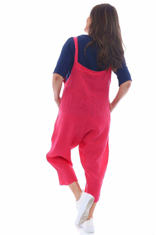 Mario Linen Jumpsuit Hot Pink - Image 3