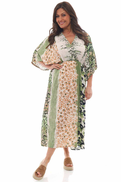Kallima Print Dress Khaki