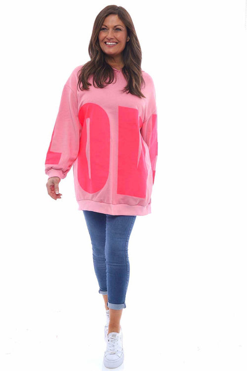 Love Cotton Hooded Top Pink